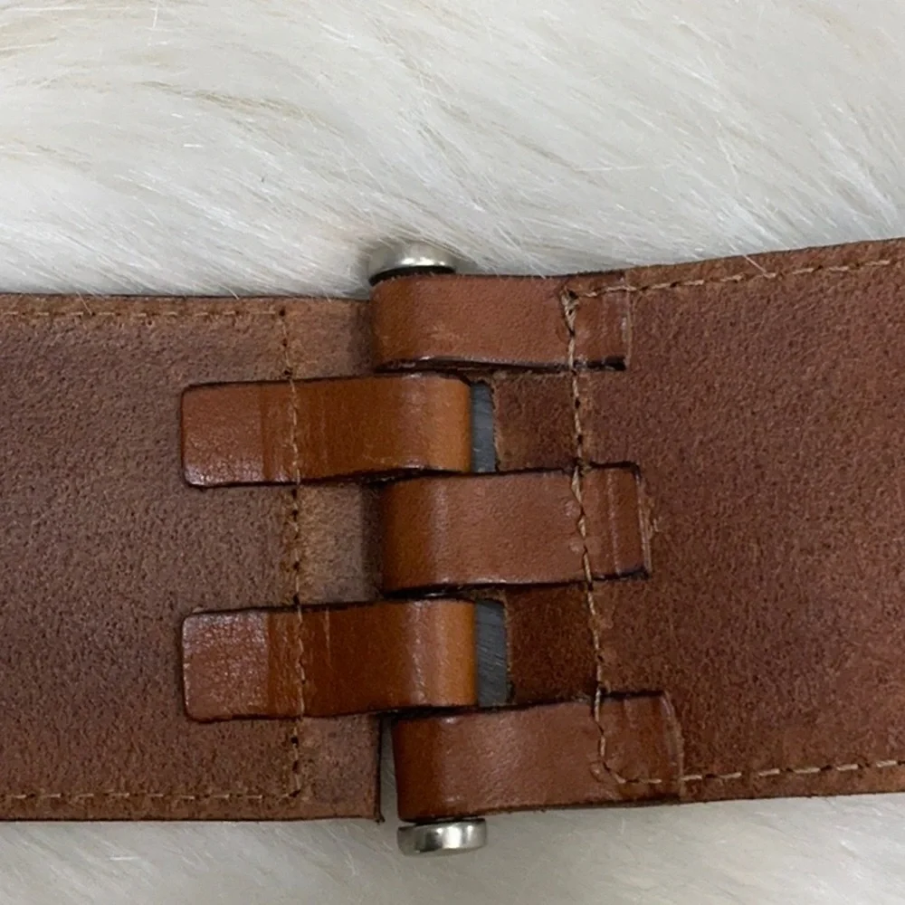 Theory leather belt RARE Italian leather luxury Belt brass handmade Italy‎ S M